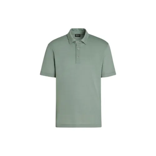 Ermenegildo Zegna Polo Shirts Men Gray Green