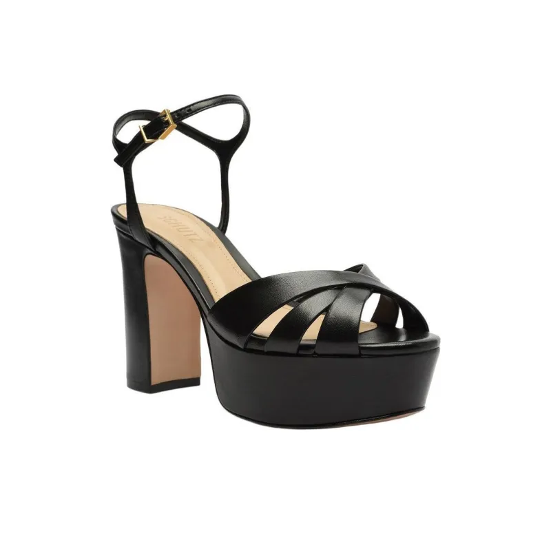 Schutz Keefa Strap Sandals 10.5cm Women's Black-2