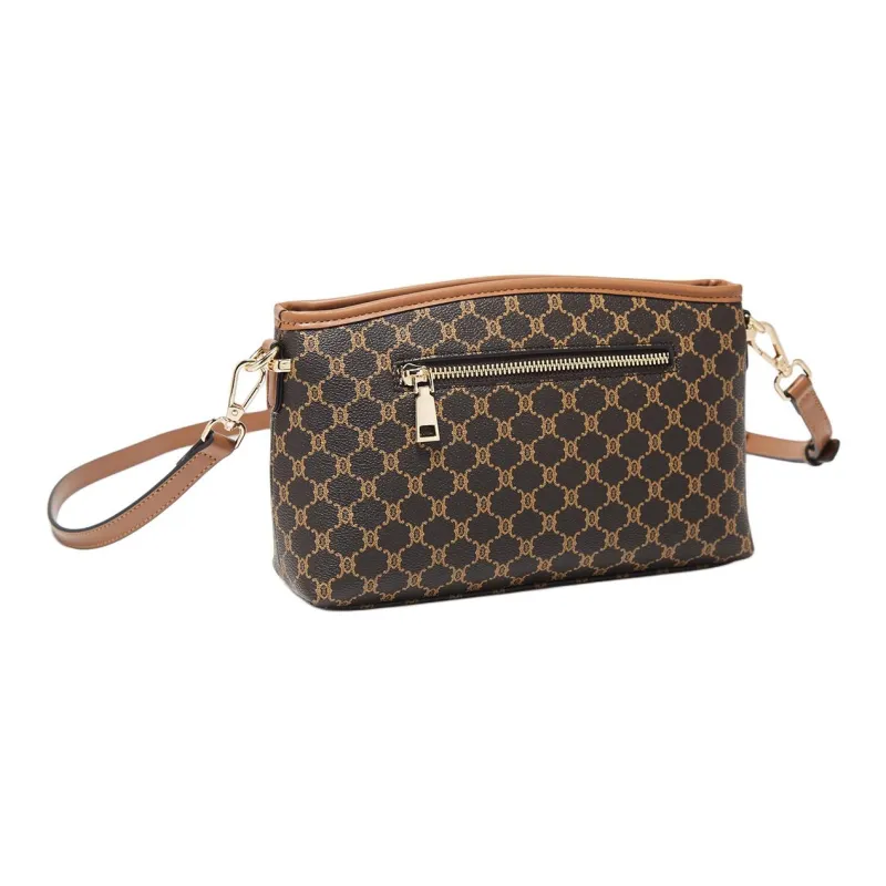 Marino Orlandi Synthetic Leather PVC Small Square Bag, Mom Bag, Crossbody Bag, Shoulder Bag Women's Khaki/Coffee-10