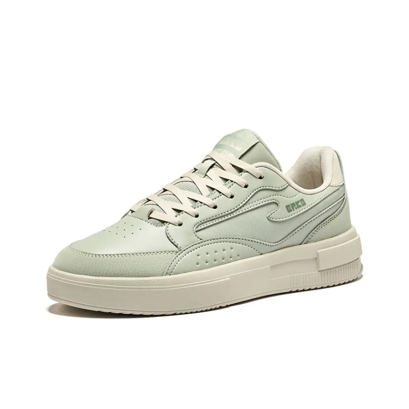 Erke Shocked Abrasion-Resistant Slip-Resistant Low-Top Skateboard Shoes Men's Stone Green Float Gray-2
