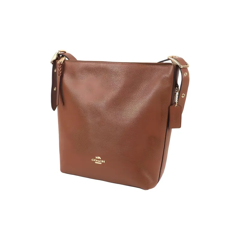COACH Leather Bucket Bags Crossbody Bag, Shoulder Bag Women's Saddle Brown-2