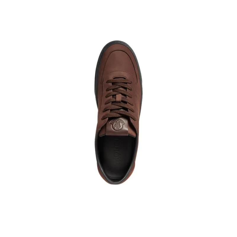 Moncler Monclub Low Top Skateboard Shoes Men's Red Brown-2