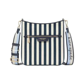 Kate Spade Hudson Canvas Canvas Bag Shoulder Bag Crossbody Bag Large Size Women's Paris Marine Blue Multicolor