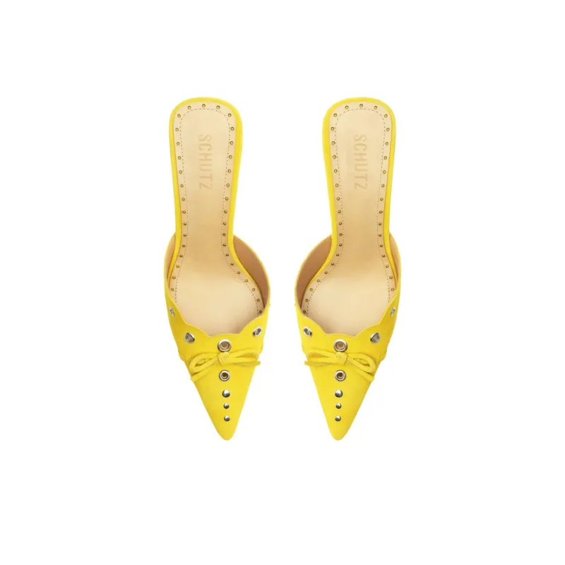 Schutz Closed Toe Slippers 8.2cm Women's Yellow-3