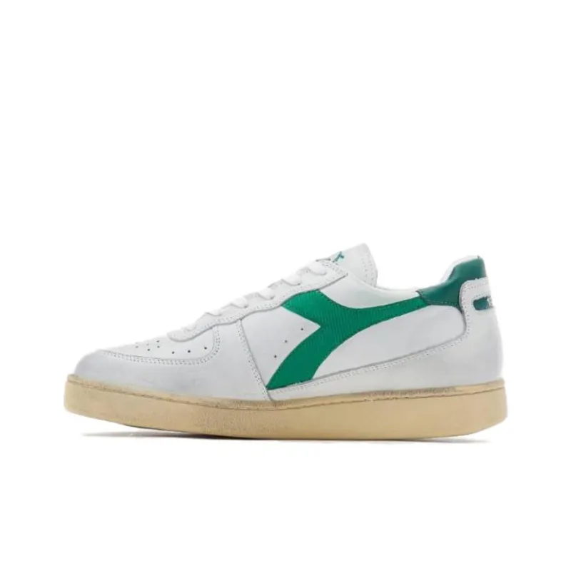 Diadora Heritage Anti Slip Wear Resistant Low Top Skateboard Shoes Men's White Green-0