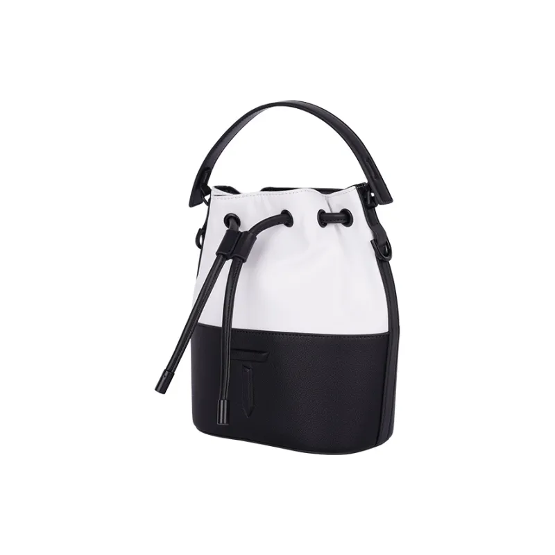 EUROPEAN TOUR Artificial Leather Bucket Bag, Shoulder Bag, Crossbody Bag, Handbag Regular Women's Black/White Black-5