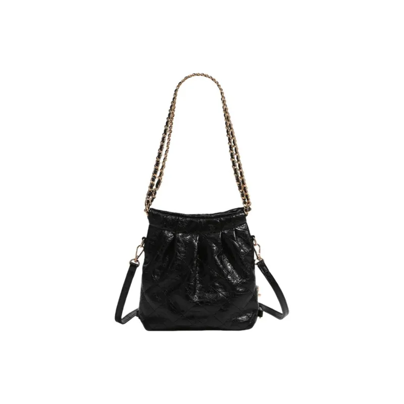 H YXIANG Artificial Leather Portable One Shoulder Backpack Regular Women's Black/Silver/Pink/Beige-6