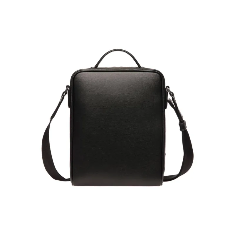 BALLY Regenerated Cow Leather Shoulder Bag Crossbody Bag Men's Black-3