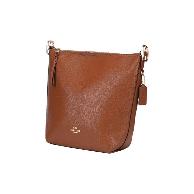 COACH Leather Bucket Bags Crossbody Bag, Shoulder Bag Women's Saddle Brown-1