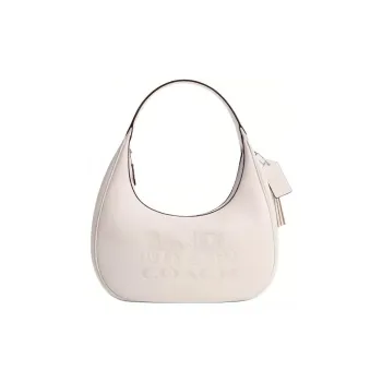 COACH Leather Handbag, Shoulder Bag Tubas Women's Silver & Chalk