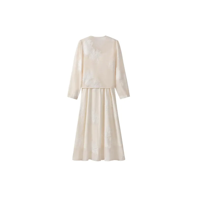 FAIRWHALE Skirt Set Women's Beige Apricot-1