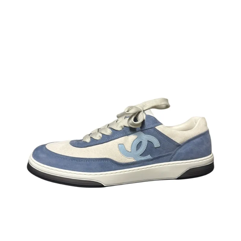 CHANEL Low Top Skateboard Shoes Men's Blue-0