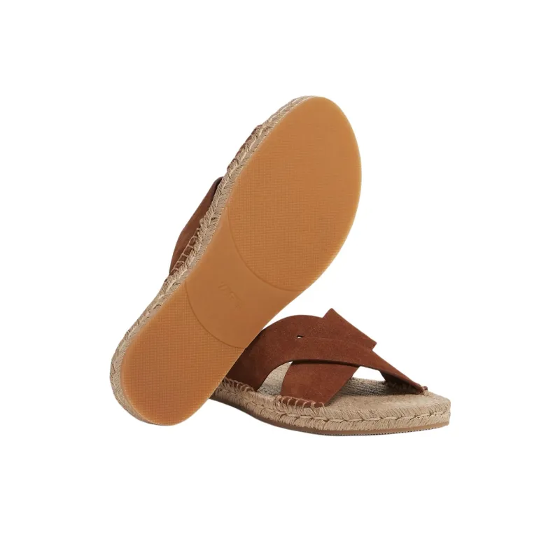 Zegna Suede Espadrille Sandals Dark Foliage-4