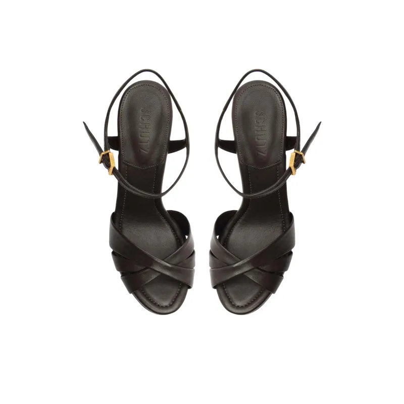 Schutz Keefa Strap Sandals 14.5cm Women's Black-4