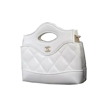 CHANEL Bright Lambskin Handbag, Shoulder Bag, Crossbody Bag Extra Mini Women's White