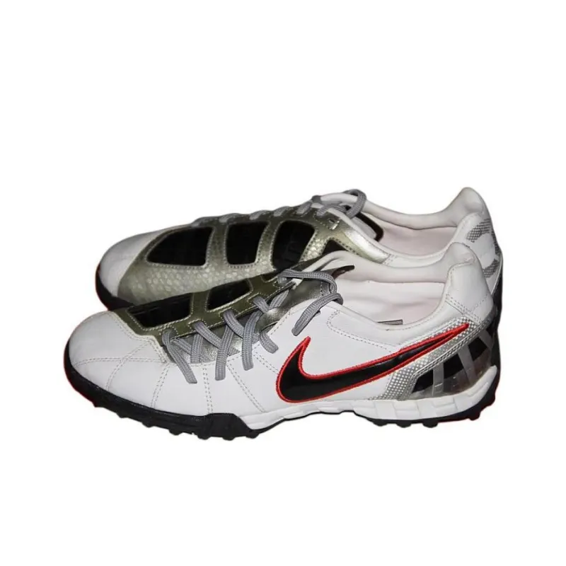 Nike TF Rubber Broken Studs Artificial Ground Cushioning Anti-Slip And Wear-Resistant Soccer Shoes Unisex White-2