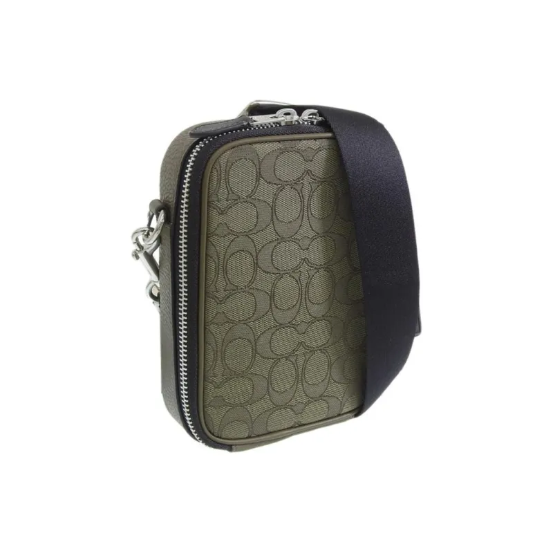 COACH Stanton Fabric With Cow Leather Shoulder Bag, Crossbody Bag Men's Army Green-2