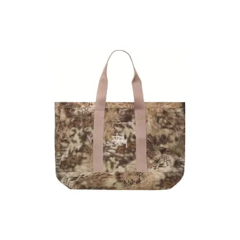 Stussy Cotton Tote Bag Shopping Bag Handbag Extra Large Unisex Brown