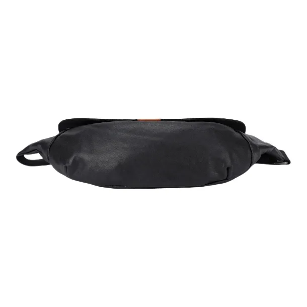 PESASRIE Cow Leather Shoulder Bag Men's Black-3