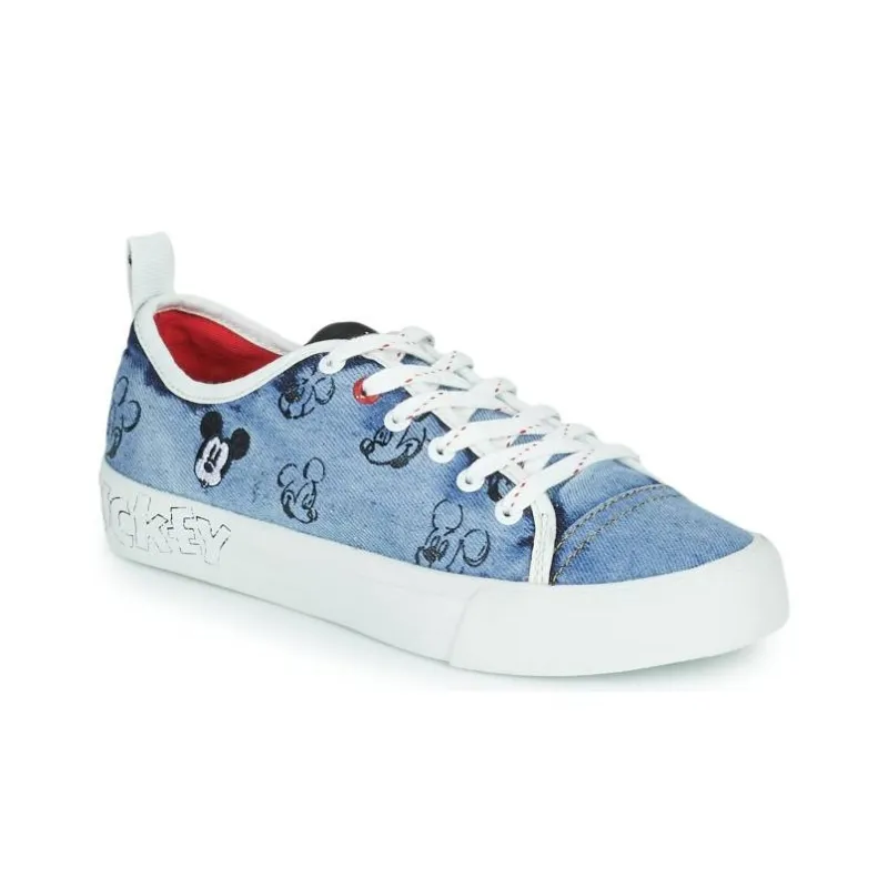 Desigual Alpha Mick Ey Denim Abrasion Resistant Low Top Skateboard Shoes Women's Blue-4