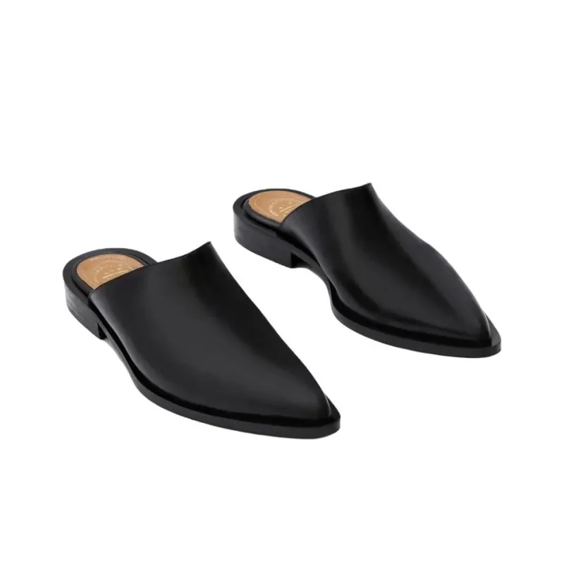 ATP Atelier Wrap-toe Slippers Women's Black-3