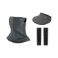 Dark Gray Mask+Black Cooling Arm Sleeves+Gray Visor Cap