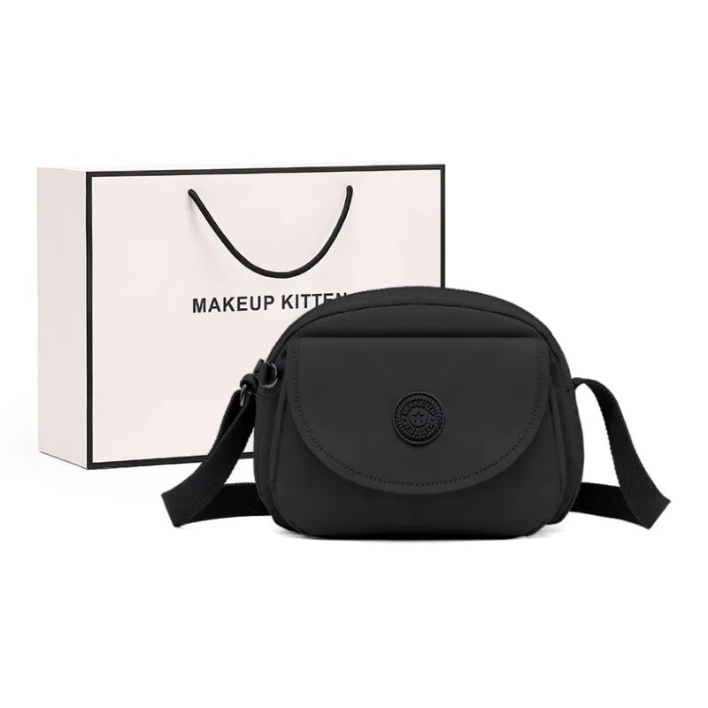 MAKEUP KITTEN Nylon And Synthetic Leather Shoulder Bag Crossbody Bag Regular Women's Black/Pink Purple-9