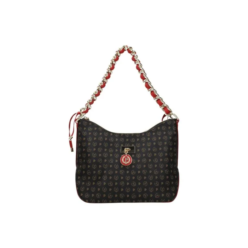 Pollini Leather One Shoulder Handbag Trumpets Women's Black-0