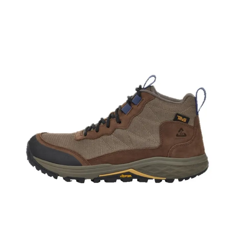 Teva Ridgeview Slip Resistant, Abrasion Resistant, Waterproof, And Breathable Mid Top Hiking Shoes Men's Brown Black-0