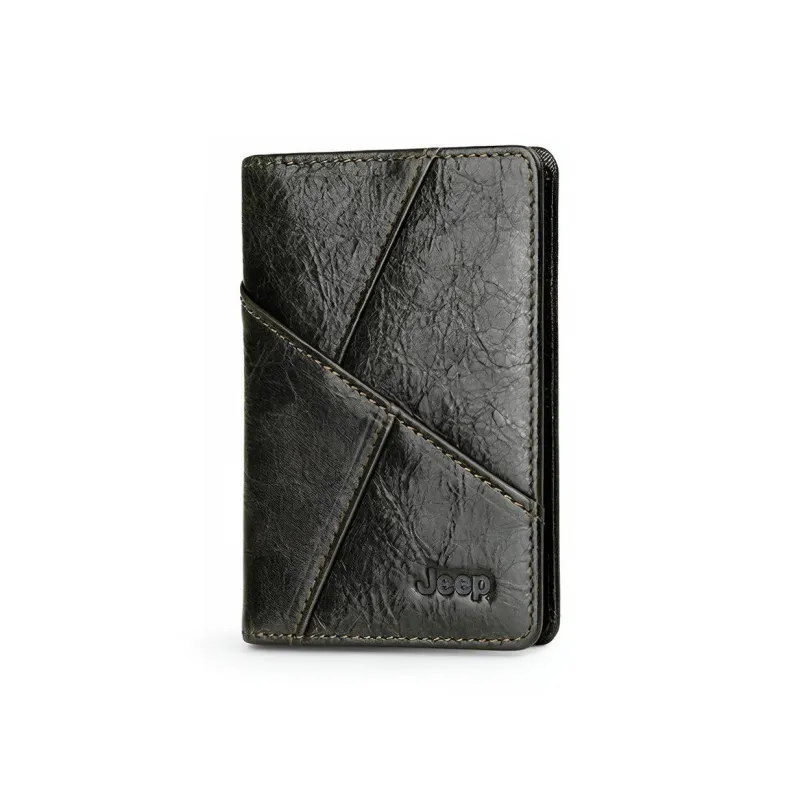 Jeep Cow Leather Card Holder Regular Men's Olive-2