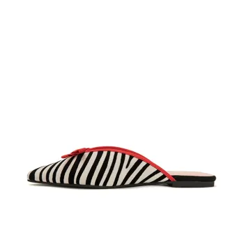 PrettyBallerinas Antibacterial Wrap-toe Slippers Women's Black White