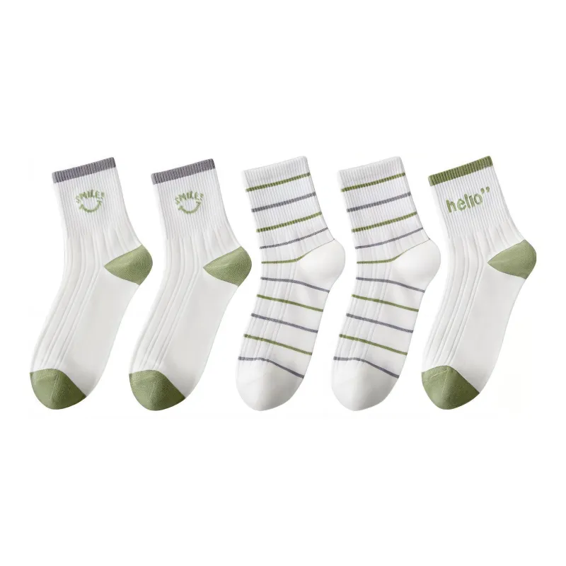 MIIOW Mid Calf Socks Women's 5 Pack-14