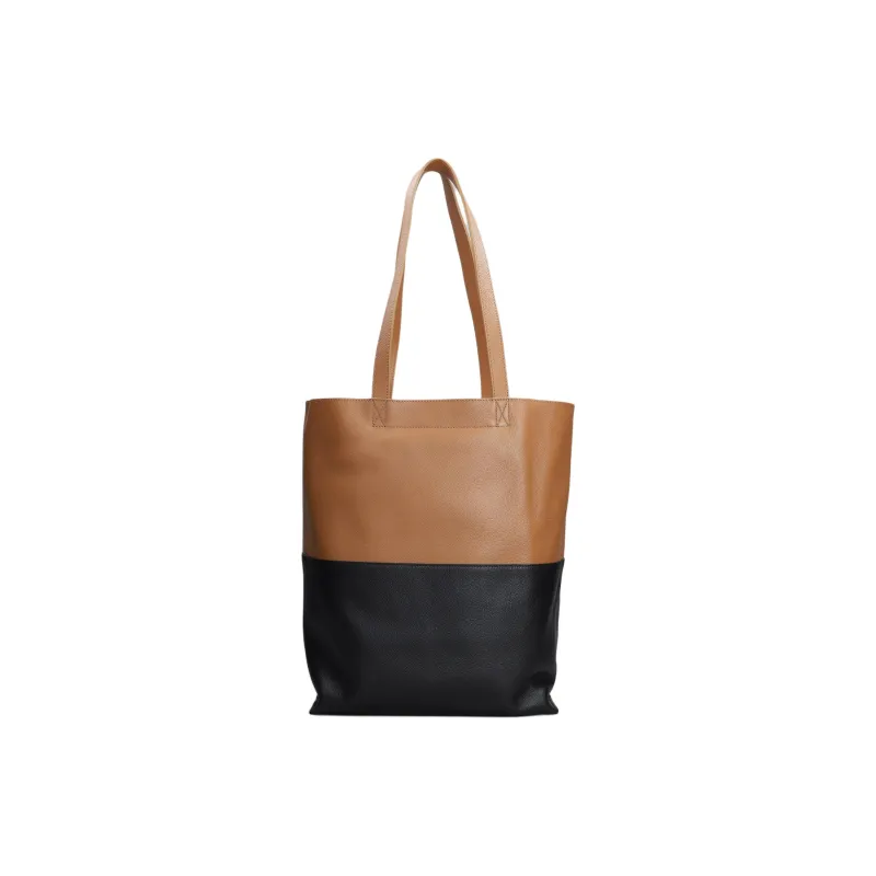 A.P.C Leather Tote Bag Shopping Bag Handbag Women's Brown & Black-2