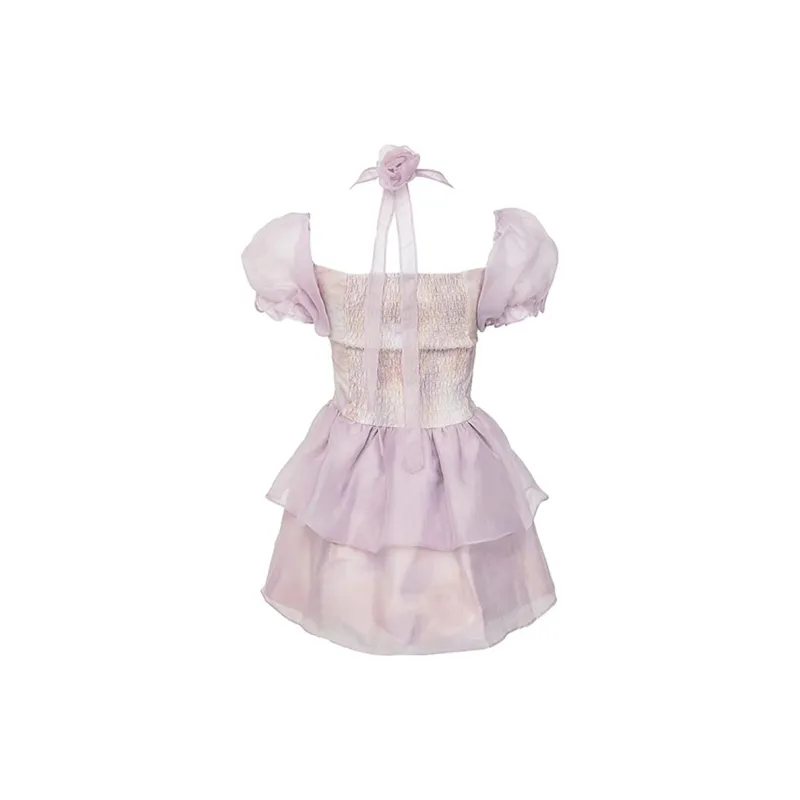 JOSR Short Sleeved Dress Women's Purple-1