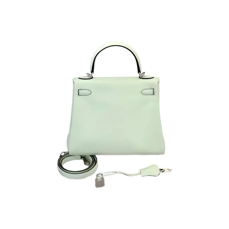 HERMES Kelly Swift Leather Kelly Bag, Shoulder Bag, Crossbody Bag, Handbag Women's 0S Vert Fizz Bubble Green-1