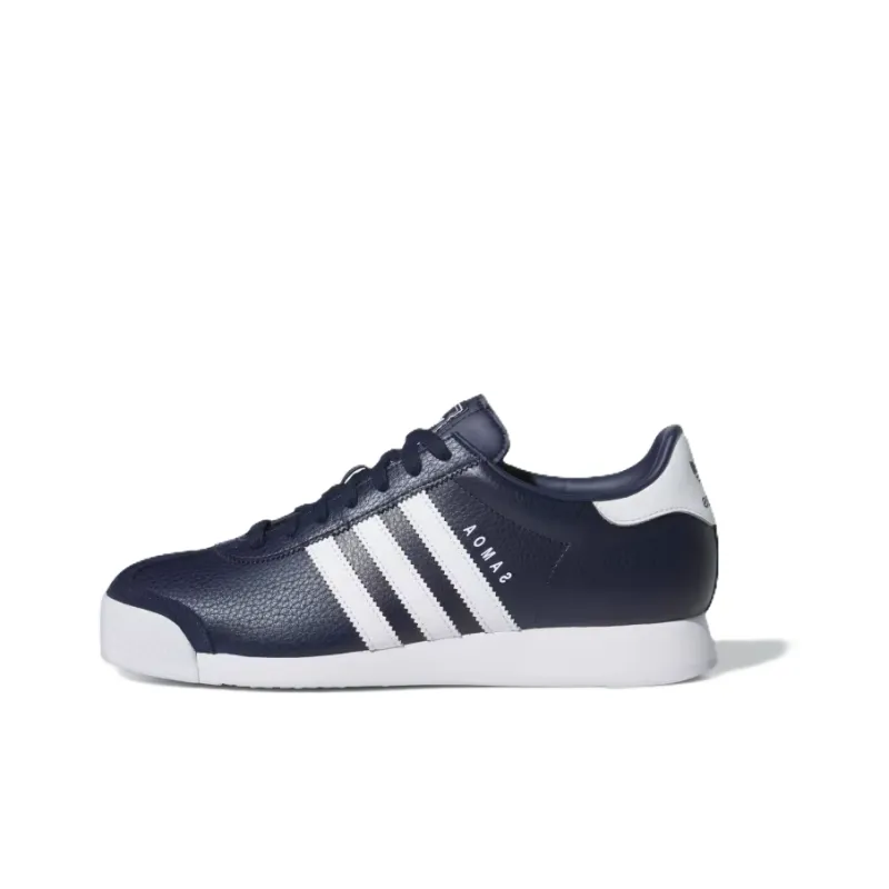 Adidas Originals Samoa Anti Slip Wear Resistant Low Top Casual Shoes Unisex Blue White-0