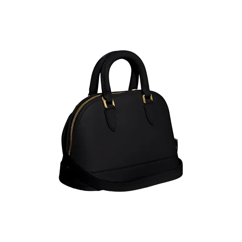 COACH Revel Cow Leather Dome Bag Handbag Medium Size Women's Black-1