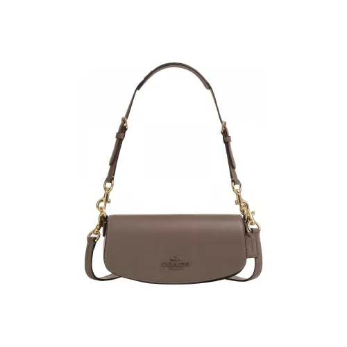 COACH Leather Shoulder Bag Crossbody Bag Handbag Small Size Women's Tan