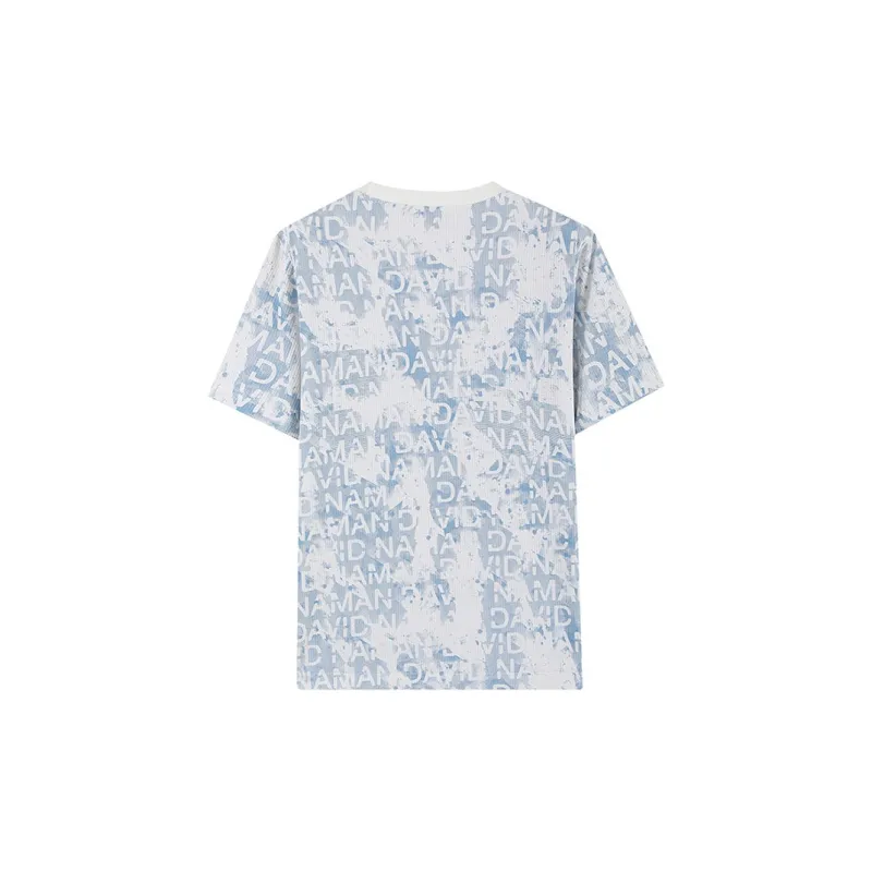 DAVID NAMAN T Shirts Men Blue With White Lettering-1