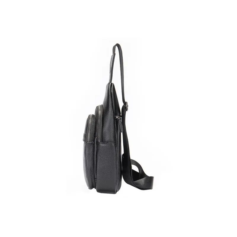 DOSRFINI Cow Leather Sling Bags Men's Black-1