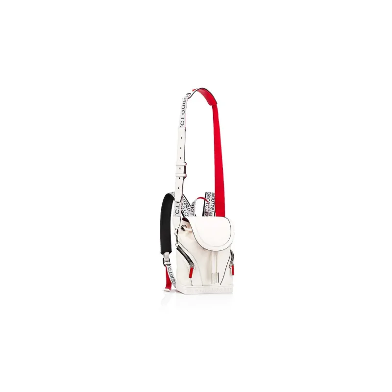 CL LUBOTING Leather Backpack Small Size Men's White-2