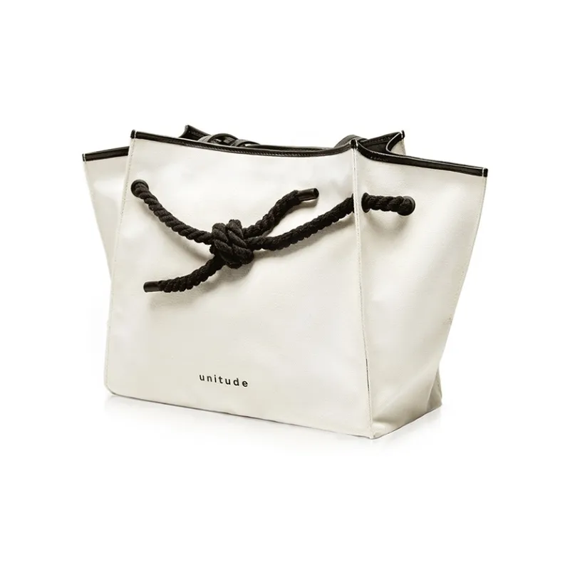 Unitude Canvas With Leather Tote Bag, Shopping Bag, Canvas Bag, Shoulder Bag Tubas Women's-0