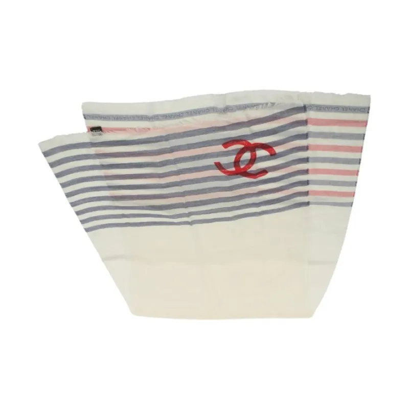CHANEL Modal Cashmere Silk Scarves Women's Ecru-1