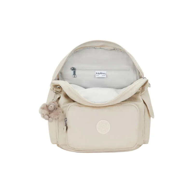 Kipling Polyamide Backpack Small Size Women's Beige-3