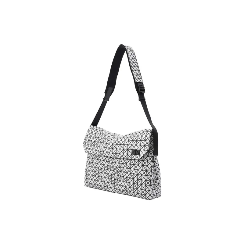 ISSEY MIYAKE Cotton With Polyurethane Messenger Bag, Crossbody Bag, Shoulder Bag Unisex Silver White-2