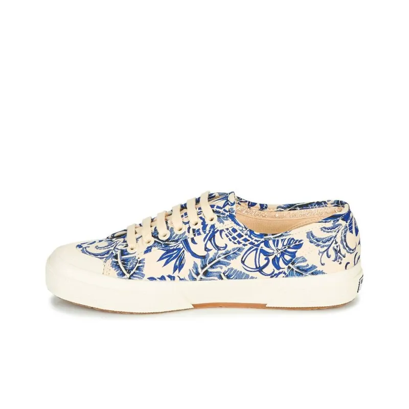 SUPERGA Slip Resistant Low Top Skateboard Shoes Women's Beige Blue-8