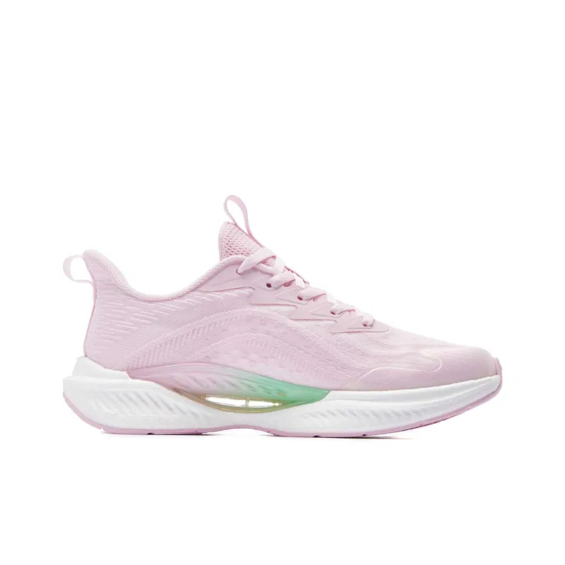 QIAODAN Hydrogen Bomb Durable Breathable Low-Top Running Shoes Women's Pink Green-1