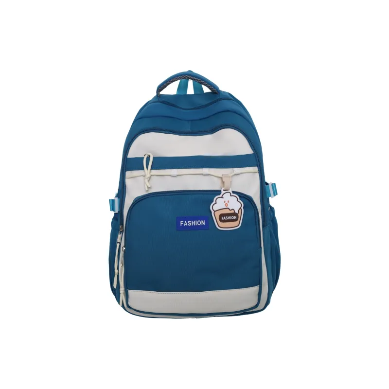 MOK Nylon Backpack Unisex Gray/Black/Green/Blue/Pink-5