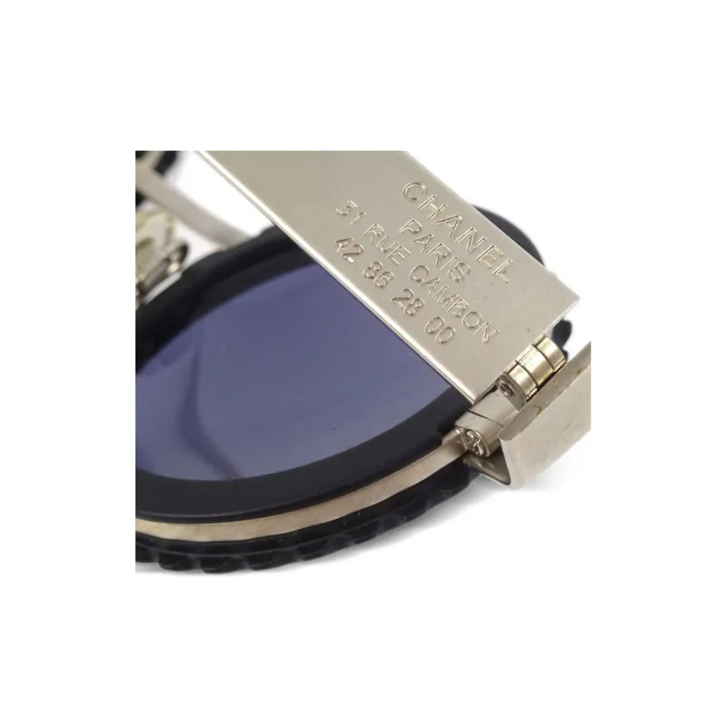 CHANEL 1990 2000s Camera Lens Round eye Sunglasses-2