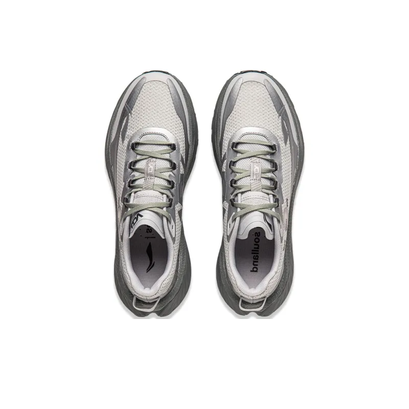 SOULLAND x LiNing Cushioning Slip Resistant Abrasion Resistant Rebound Low Top Running Shoes Men's Gray-4